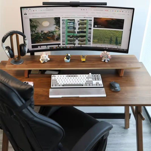 Black walnut monitor raising stand Desktop computer