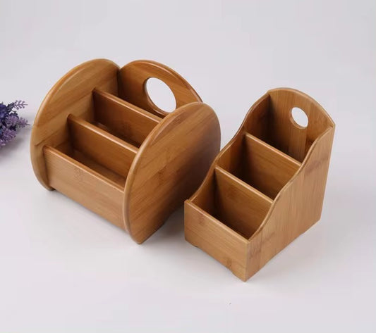 Creative Bamboo Board Remote Control Storage Box