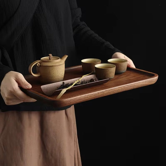 Natural Walnut Tray Home Wooden Tea Tray Japanese Home Decoration